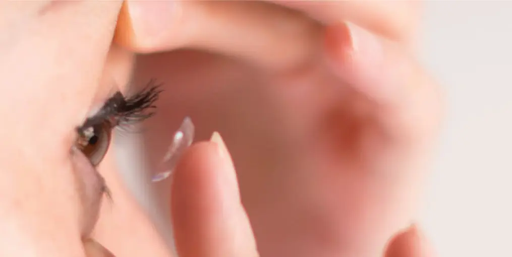 Place contact lens gently on eye